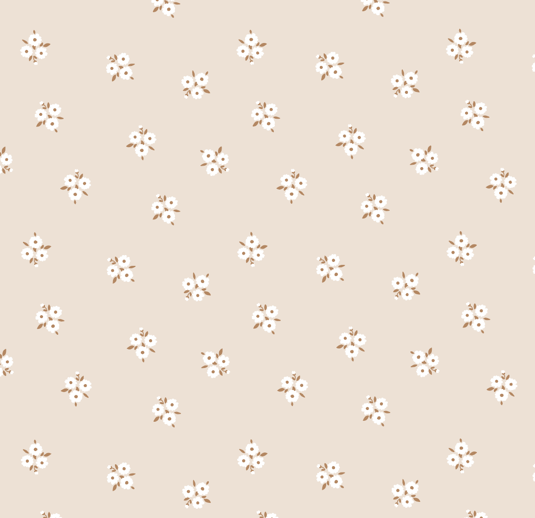 Cama Kura Flores blancas/beige