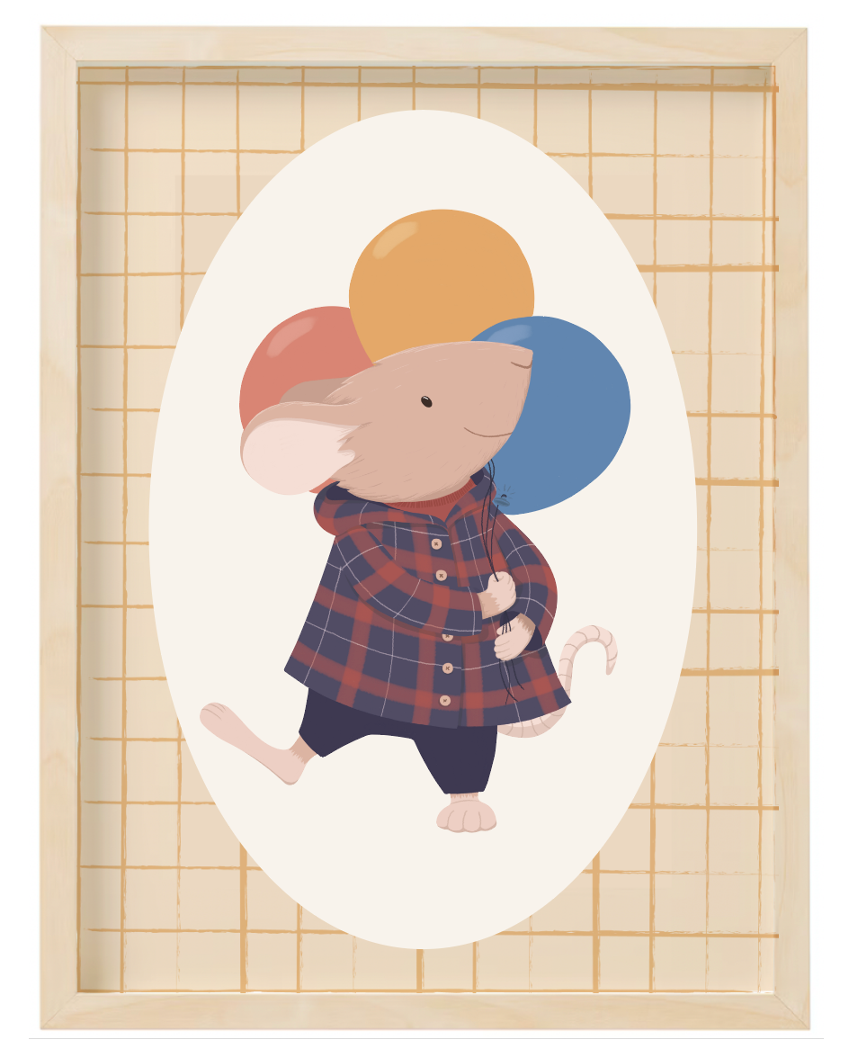 Lámina ilustración oso