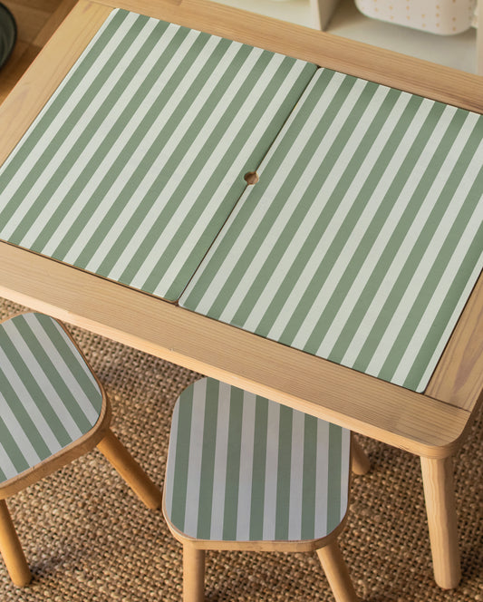 Mesa Flisat Stripes Verdes
